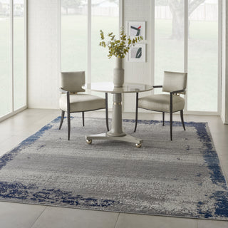 Nourison Imprints IMT01 Grey/Navy Area Rug Room Image Feature