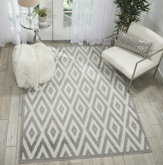 Nourison Grafix GRF18 White/Grey Area Rug Detail Image