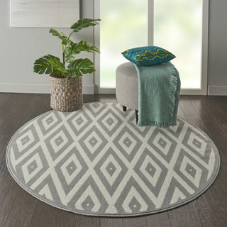 Nourison Grafix GRF18 White/Grey Area Rug Room Image