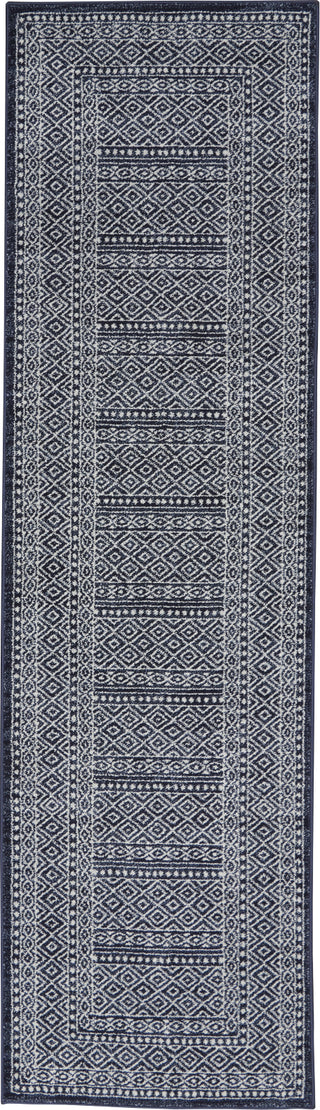 Royal Moroccan RYM04 Navy/Grey Area Rug by Nourison Runner