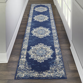 Nourison Grafix GRF14 Navy Blue Area Rug Room Scene 5