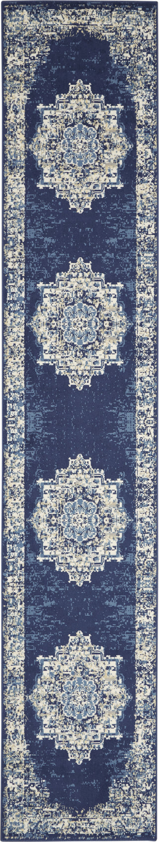 Nourison Grafix GRF14 Navy Blue Area Rug Runner