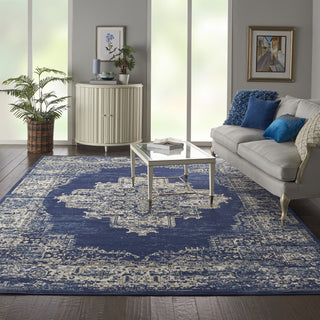 Nourison Grafix GRF14 Navy Blue Area Rug Room Room Scene Featured