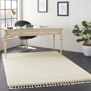 Diamond Trellis Shag DMT04 Ivory Area Rug by Nourison Room Image Feature