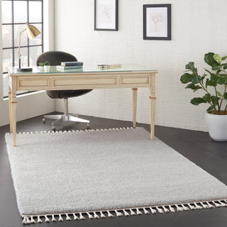 Diamond Trellis Shag DMT04 Lt Grey Area Rug by Nourison Room Image Feature