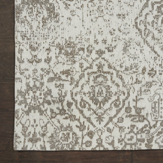 Nourison Damask DAS06 Ivory Area Rug Corner Image