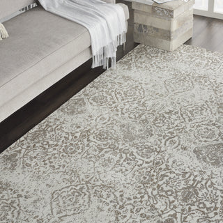 Nourison Damask DAS06 Ivory Area Rug Detail Image