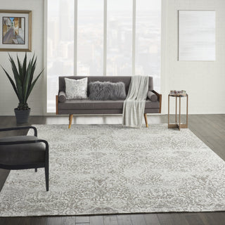 Nourison Damask DAS06 Ivory Area Rug Room Image Feature