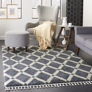 Diamond Trellis Shag DMT01 Slt/Iv Area Rug by Nourison Room Image Feature