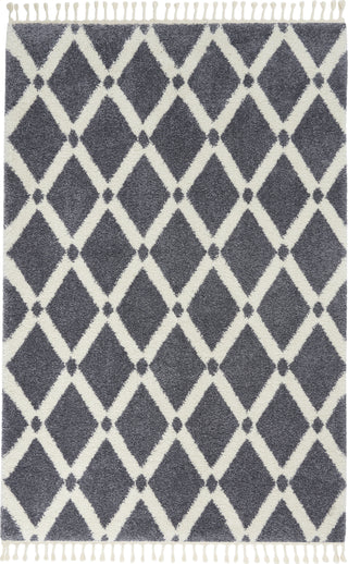 Diamond Trellis Shag DMT01 Slt/Iv Area Rug by Nourison