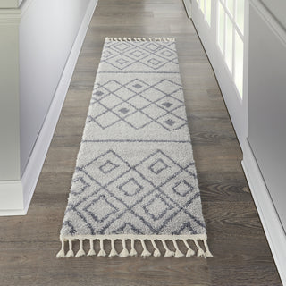 Diamond Trellis Shag DMT02 Grey/Slate Area Rug by Nourison