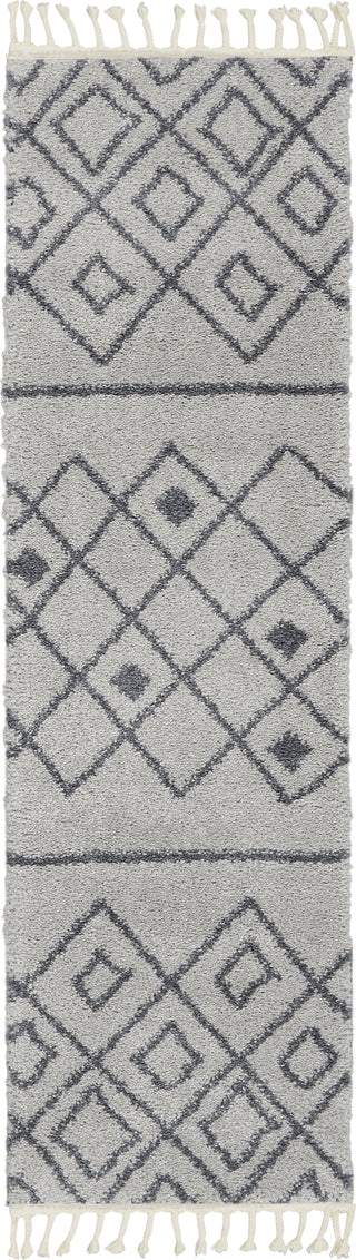 Diamond Trellis Shag DMT02 Grey/Slate Area Rug by Nourison