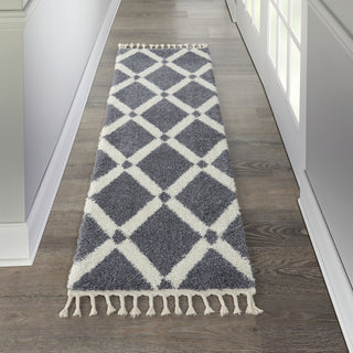 Diamond Trellis Shag DMT01 Slt/Iv Area Rug by Nourison