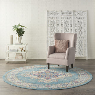 Nourison Passion PSN03 Light Blue Area Rug Room Scene 3