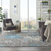 Nourison Passion PSN17 Charcoal/Blue Area Rug Room Scene Featured
