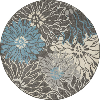 Nourison Passion PSN17 Charcoal/Blue Area Rug Round