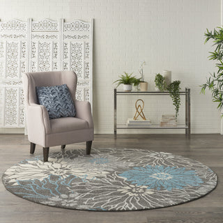 Nourison Passion PSN17 Charcoal/Blue Area Rug Room Scene 3