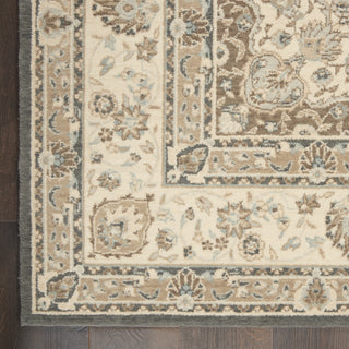 Living Treasures LI15 Grey/Ivory Area Rug by Nourison Corner Image