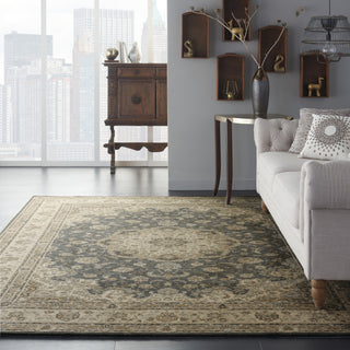 Nourison Living Treasures LI15 Grey/Ivory Area Rug Room Scene Featured