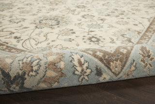 Living Treasures LI16 Ivory/Aqua Area Rug by Nourison Texture Image