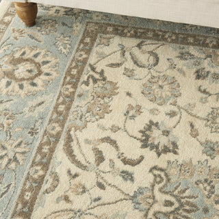 Living Treasures LI16 Ivory/Aqua Area Rug by Nourison Detail Image