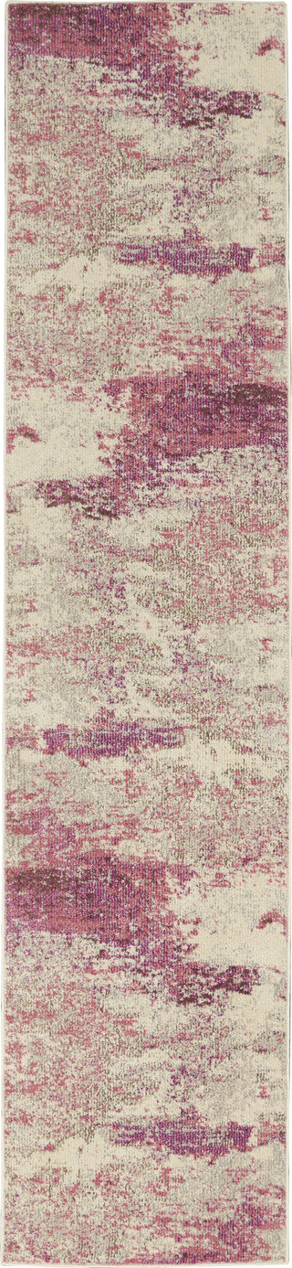 Celestial CES02 Ivory/Pink Area Rug by Nourison Runner