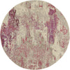 Celestial CES02 Ivory/Pink Area Rug by Nourison Round