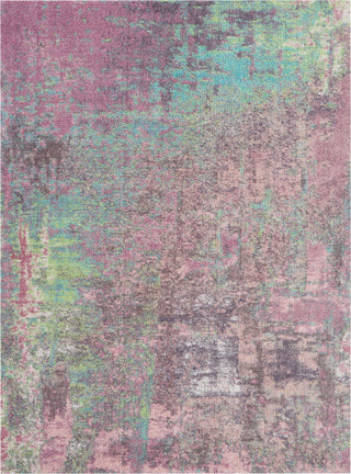 Nourison Abstract Shag ABS02 Pink Area Rug 7' 6'' X 9' 6''