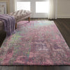 Nourison Abstract Shag ABS02 Pink Area Rug Room Image Feature