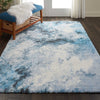 Nourison Abstract Shag ABS04 Blue Multicolor Area Rug Room Image Feature