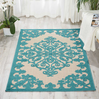 Nourison Aloha ALH12 Aqua Area Rug Room Image Feature