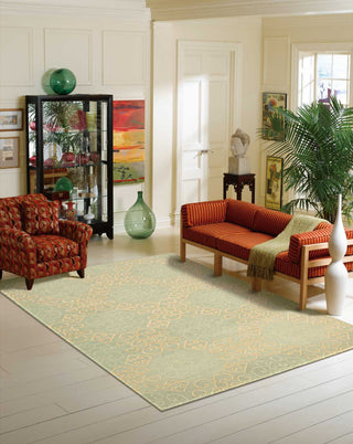 Nourison Ambrose AMB01 Light Green Area Rug Room Image Feature