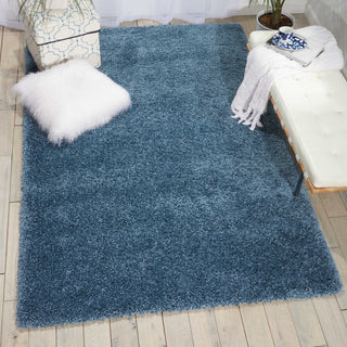 Nourison Amore AMOR1 Slate Blue Area Rug Room Image Feature