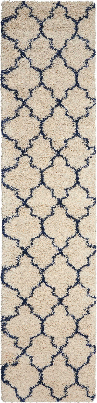 Nourison Amore AMOR2 Ivory Blue Area Rug 2'2'' X 10' Runner