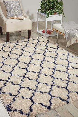 Nourison Amore AMOR2 Ivory Blue Area Rug Room Scene 2