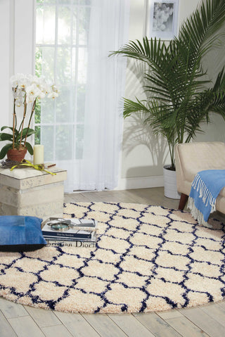 Nourison Amore AMOR2 Ivory Blue Area Rug Room Scene Featured
