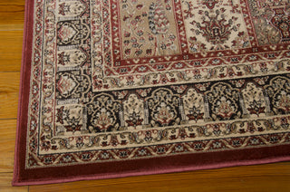 Nourison Ararat ARA01 Burgundy Area Rug 6' X 8' Corner Shot