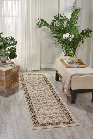 Nourison Ararat ARA03 Ivory Grey Area Rug Room Image Feature