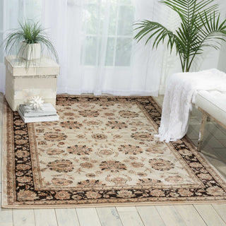 Nourison Ararat ARA03 Ivory Grey Area Rug Room Image Feature