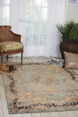 Nourison Ararat ARA06 Light Blue Area Rug Room Image Feature