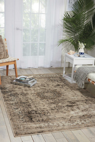 Nourison Ararat ARA06 Smoke Area Rug Room Image Feature