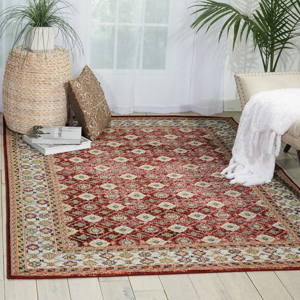 Nourison Aria AR002 Red Area Rug Room Image Feature