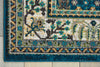 Nourison Aria AR003 Teal Area Rug Corner Image
