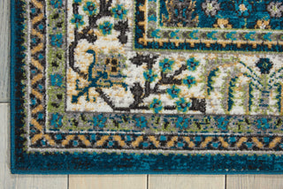 Nourison Aria AR003 Teal Area Rug Corner Image