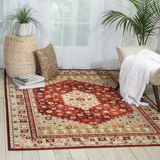 Nourison Aria AR004 Brick Area Rug Room Image Feature