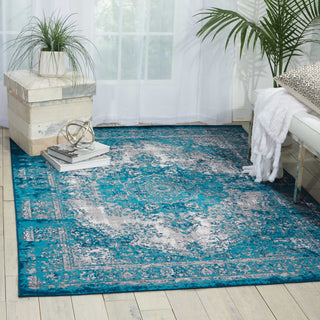 Nourison Aria AR005 Teal Area Rug Room Image Feature