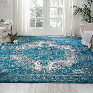 Nourison Aria AR005 Teal Area Rug Room Image Feature