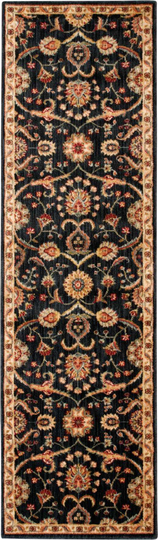 Nourison Ancient Times BAB01 Persian Treasure Black Area Rug by Kathy Ireland 3' X 8'