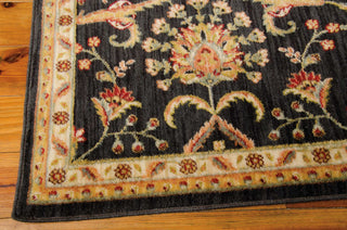 Nourison Ancient Times BAB01 Persian Treasure Black Area Rug by Kathy Ireland 8' X 11' Corner Shot