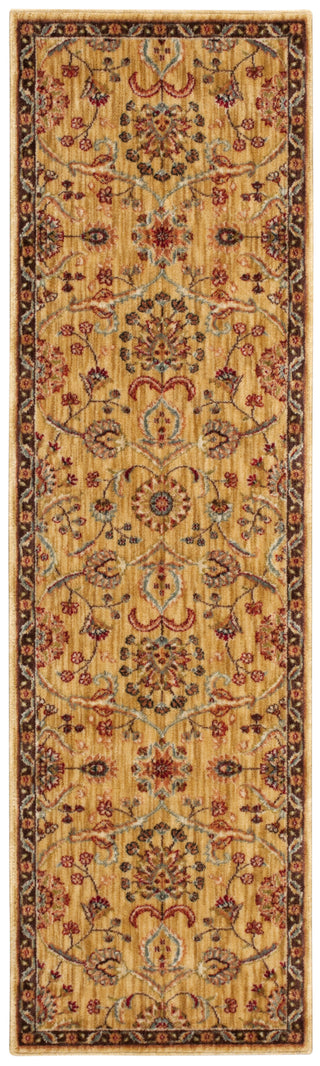 Nourison Ancient Times BAB01 Persian Treasure Gold Area Rug by Kathy Ireland 3' X 8'